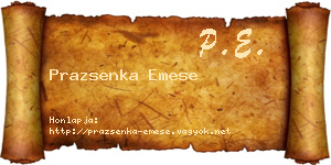Prazsenka Emese névjegykártya